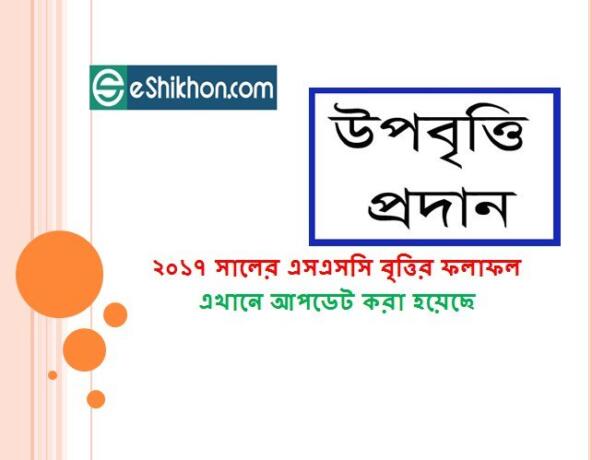 ২০১৭ সালের এসএসসি বৃত্তির ফলাফল এখানে আপডেট করা হয়েছে