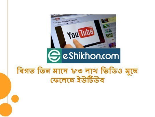 বিগত তিন মাসে ৮৩ লাখ ভিডিও মুছে ফেলেছে ইউটিউব