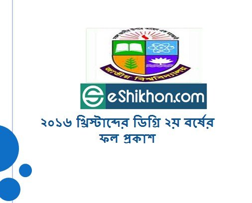 ২০১৬ খ্রিস্টাব্দের ডিগ্রি ২য় বর্ষের ফল প্রকাশ