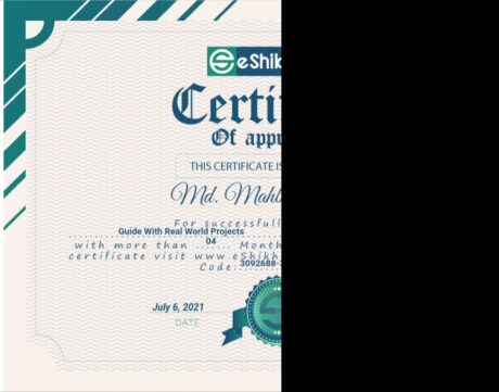 Certificate for User Md. Mahbub Murshid